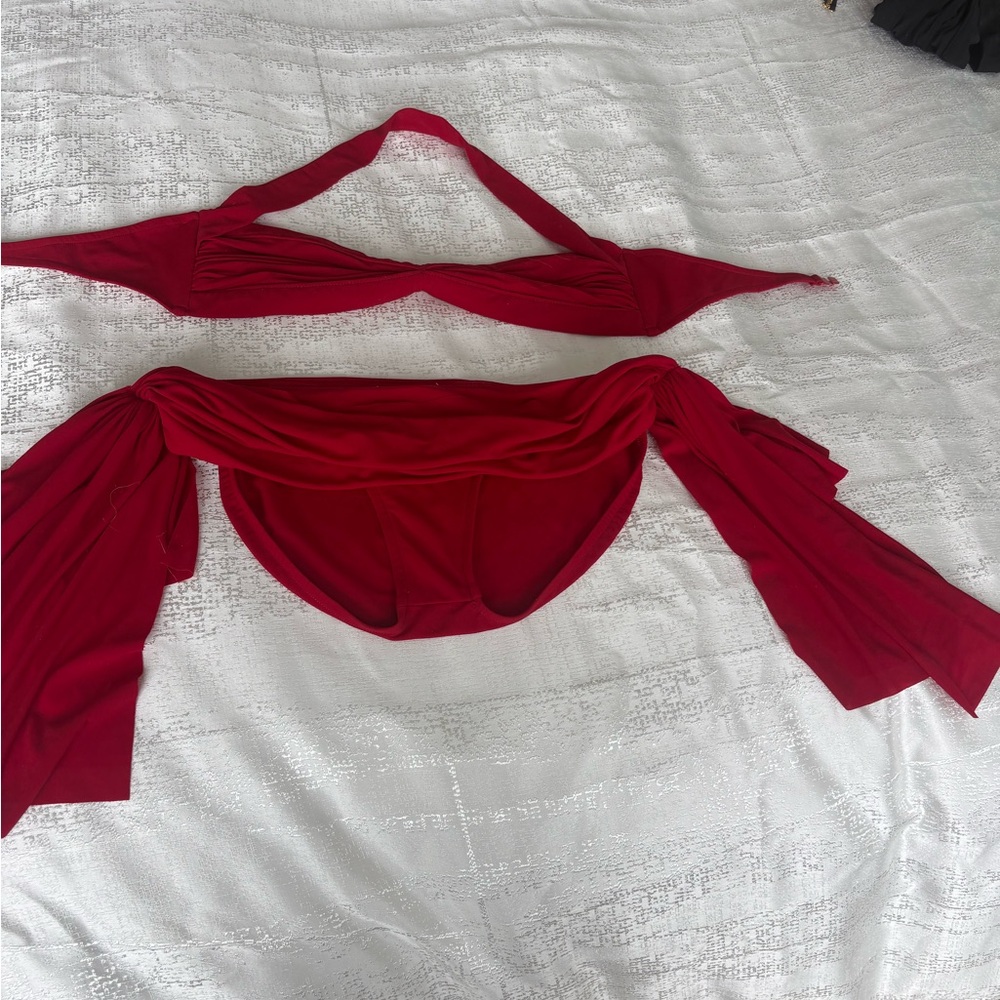 Wow! Red Norma Kamali stunning bikini set